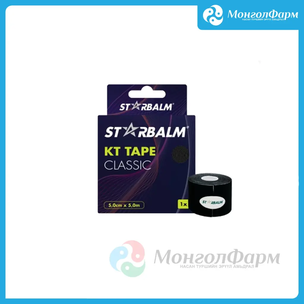 STARBALM KT Tape Classic Black 5cm x 5m