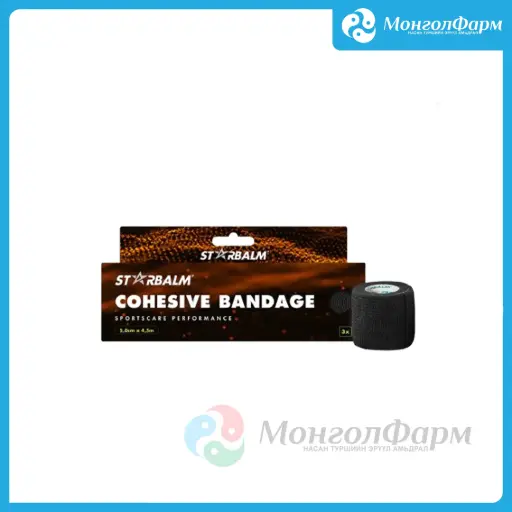 [160285] STARBALM Cohesive Bandage Black 5cm x 4.5m 3's - Novum pharma Singapore PTE. LTD