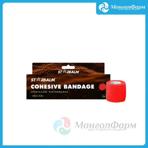 [160342] STARBALM Cohesive Bandage Red 5cm x 4.5m 3's  - Novum pharma Singapore PTE. LTD