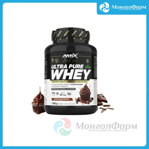 [160393] Black Line Ultra Pure Whey protein 1000г шоколад маффин - Amix advanced nutrition /Large life limited/