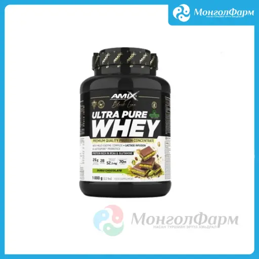 [160422] Black Line Ultra Pure Whey protein 1000г дубай шоколад - Amix advanced nutrition /Large life limited/