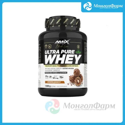 [160424] Black Line Ultra Pure Whey protein 1000г бонбон шаржигнуур - Amix advanced nutrition /Large life limited/