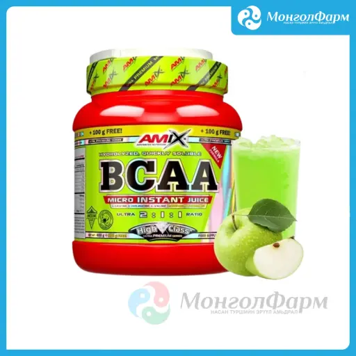 [160440] BCAA High Class Micro-Instant Juice 400г+100г ногоон алим - Amix advanced nutrition /Large life limited/
